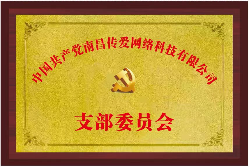 南昌市互联网行业党委为南昌传爱网络科技有限公司颁发党建授牌！